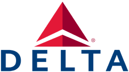 Delta Air Lines logo — red triangular widget with Delta wordmark