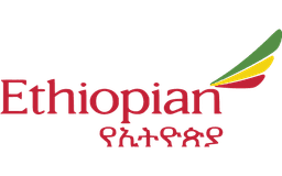 Ethiopian Airlines logo — green yellow red rising sun emblem with wordmark