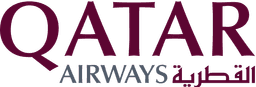Qatar Airways logo — white and maroon wordmark with crown symbol